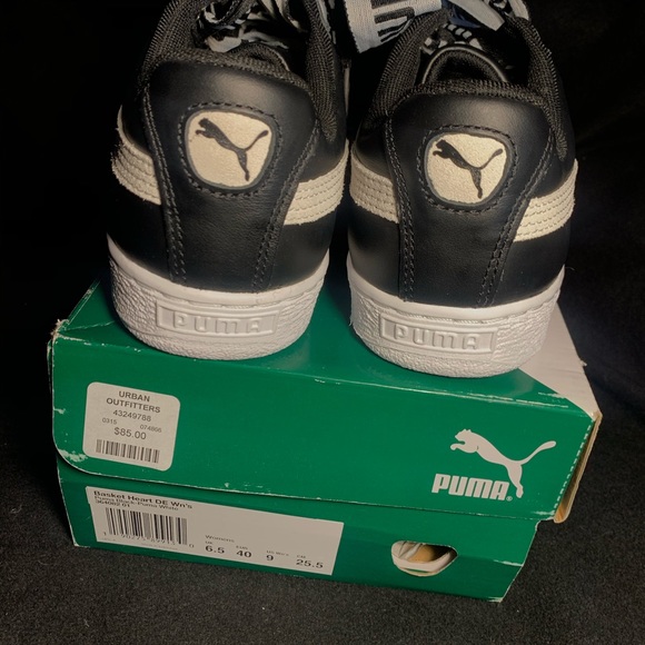 Black & White Basket Heart Pumas - Picture 5 of 5